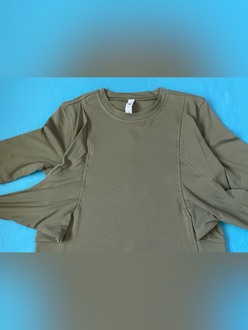 LULULEMON ATHLETICA dress olive green short sleeve faux wrap top midi NEW size 2 - Picture 5 of 12